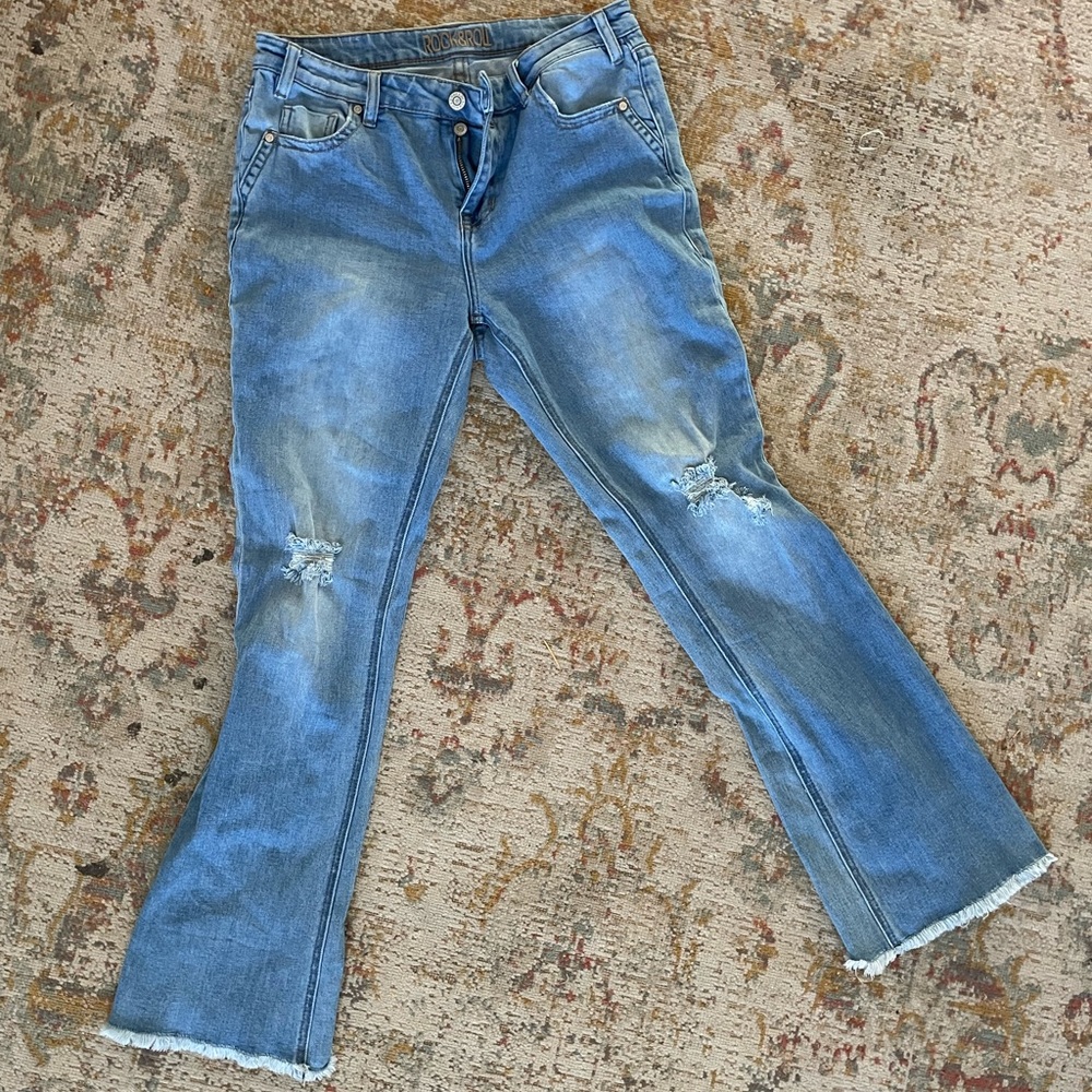 Rock n Roll denim distressed bootcut jeans